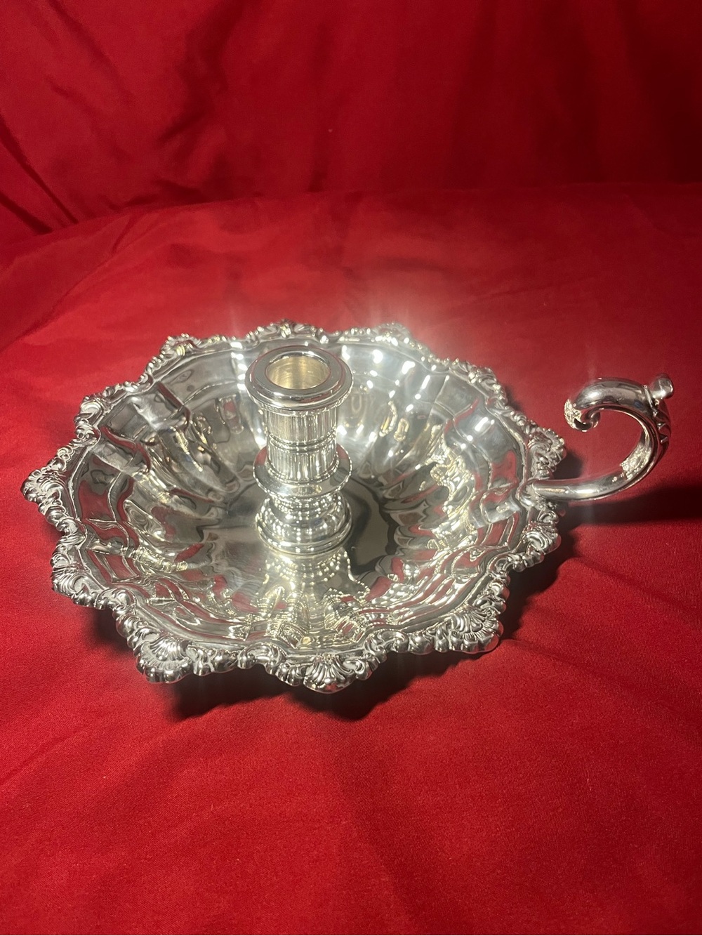 Silver Plated Heirloom Chamber Candlestick Holder | Towle Silversmith Co.